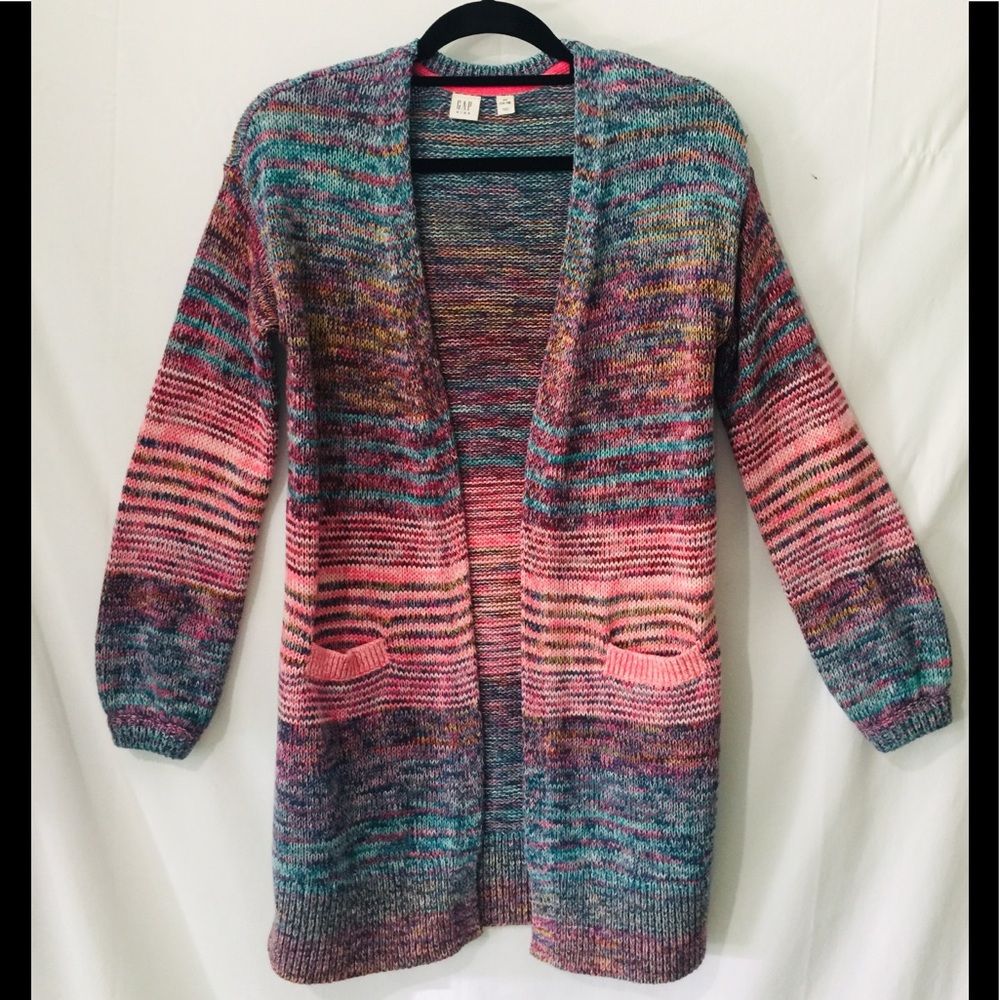 Gap Kids (14/16) multicolor sweater coat Pk/Tq